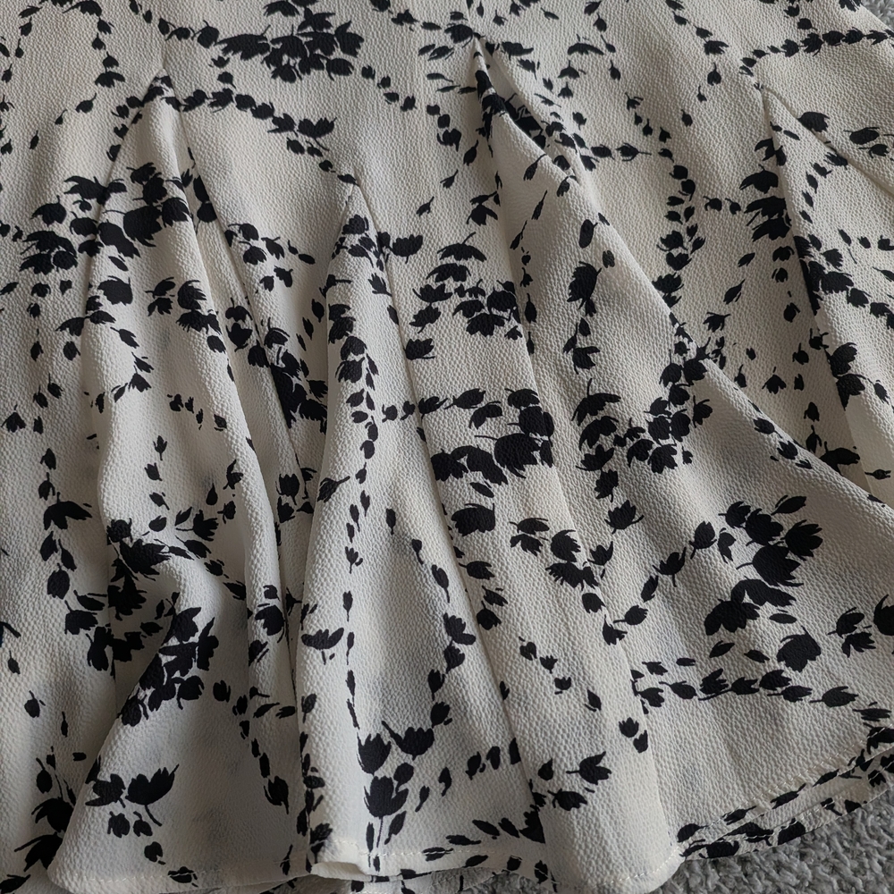 Talbots Black and Cream Floral Midi Dress - Picture 4 of 9